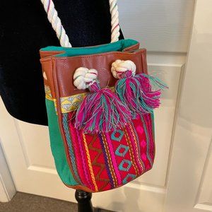 Colorful little bucket bag NWOT